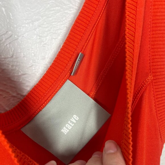 Anthropologie Maeve Red-orange Abroad Midi Length Sleeveless Trumpet Skirt Dress - Picture 6 of 14